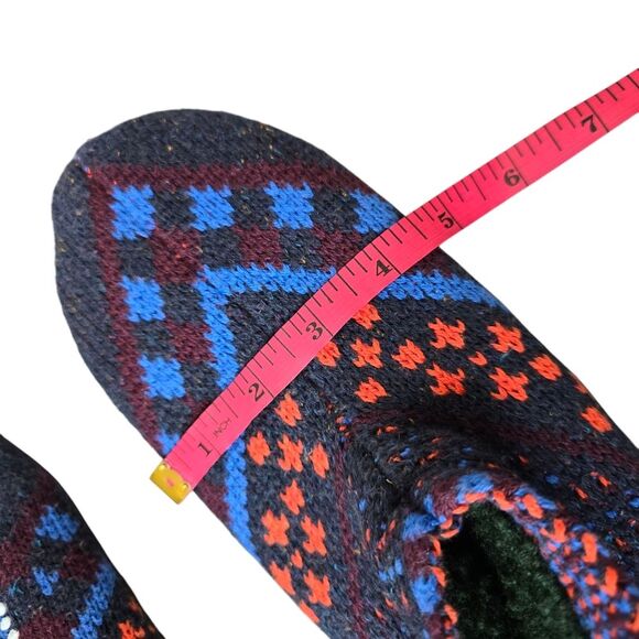 Bombas Women's S Sherpa-Lined Blue Orange Green Gripper Sock Slippers - Picture 10 of 11